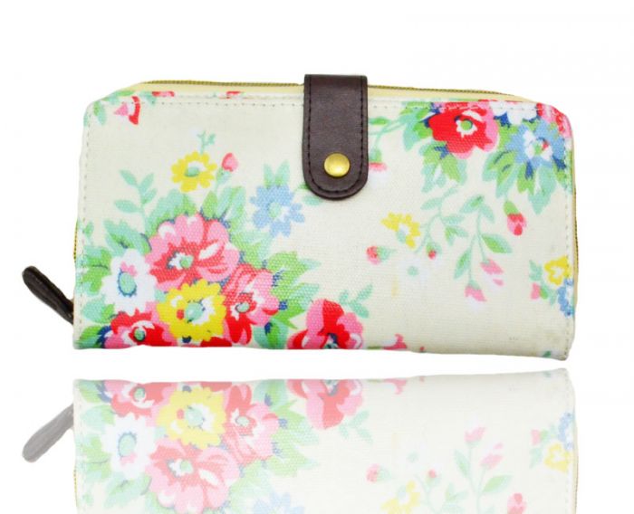 K2-Floral Long bifold purse wallet