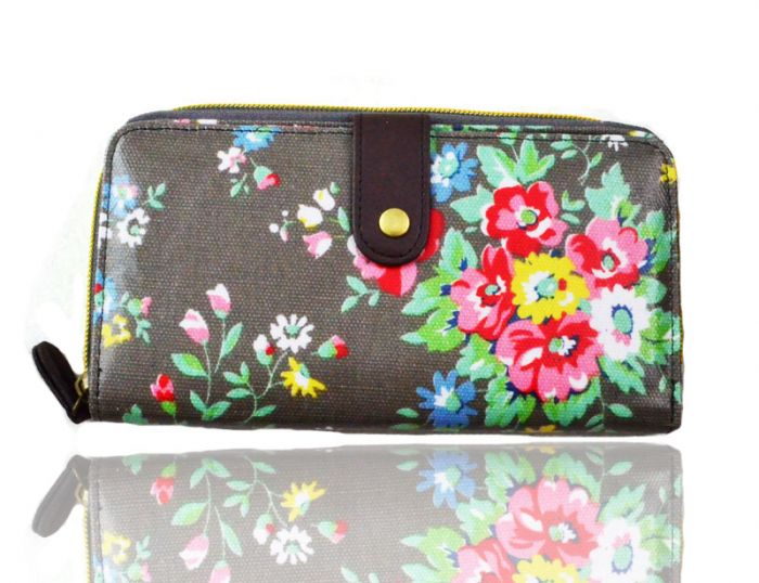 K2-Floral Long bifold purse wallet