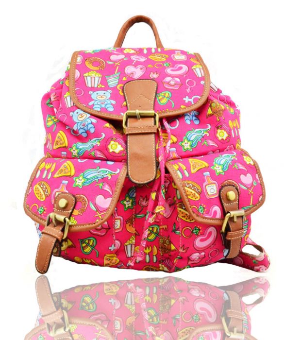 X2428-E Cartoon Print Backpack Rucksack Bag