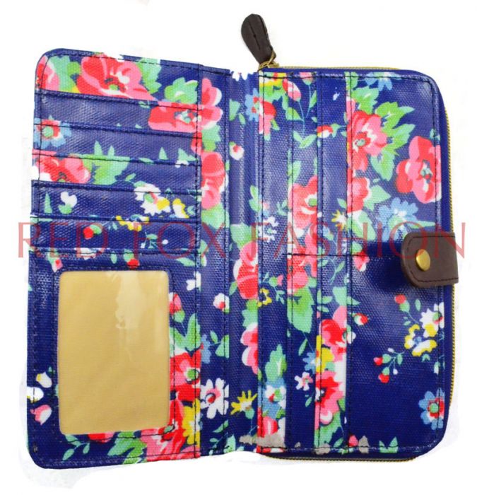 K2-Floral Long bifold purse wallet