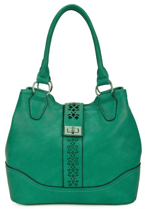 RS14106 Cut-Out Patterned Flap Over Strap Shoulder Bag