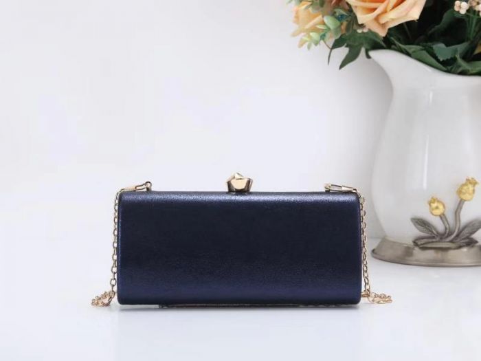 RZ1893 Elegant Clutch Handbag With Front Metal Strap Detail
