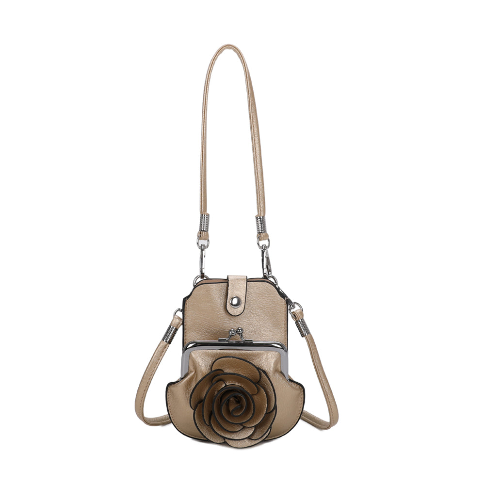 AF006 3D Rose Floral Patterned Mobile Phone Pouch Purse Bag