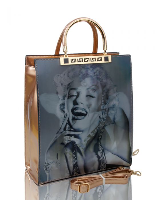 RJ160501-M Monroe 3D Print Top-Handle Handbag