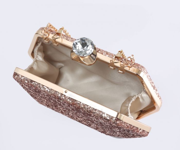 RE17103 Hexagon Shape Glitter Evening Clutch Bag