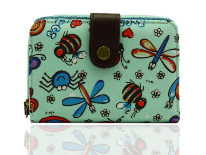 K1-LB ladybug insect SMALL SHORT purse wallet with belt button TC waterproof material