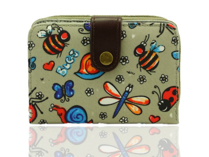 K1-LB ladybug insect SMALL SHORT purse wallet with belt button TC waterproof material