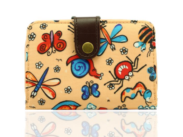 K1-LB ladybug insect SMALL SHORT purse wallet with belt button TC waterproof material