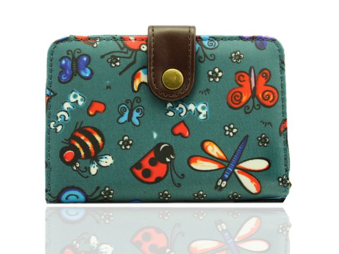 K1-LB ladybug insect SMALL SHORT purse wallet with belt button TC waterproof material