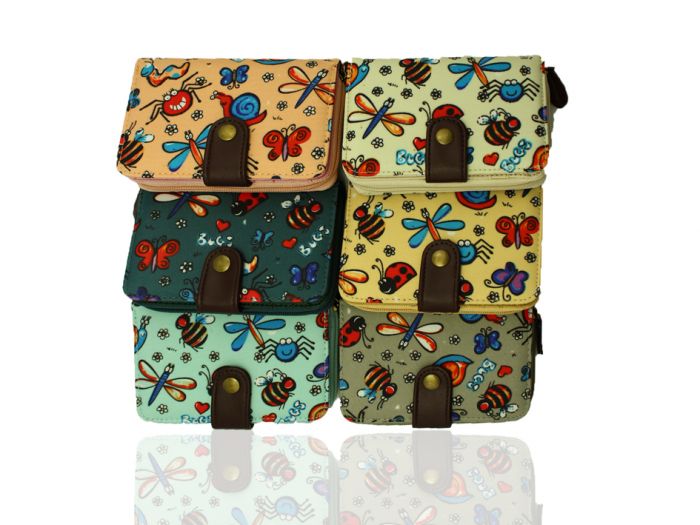 K1-LB ladybug insect SMALL SHORT purse wallet with belt button TC waterproof material