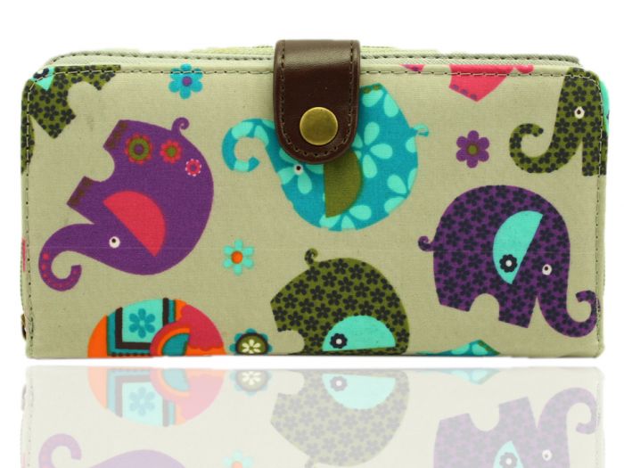 K2-EL Eplephant Long purse wallet with belt button TC waterproof material