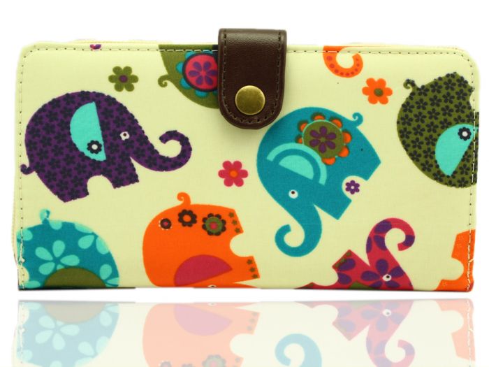 K2-EL Eplephant Long purse wallet with belt button TC waterproof material