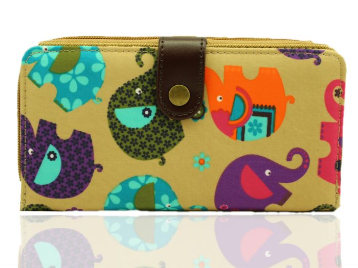 K2-EL Eplephant Long purse wallet with belt button TC waterproof material