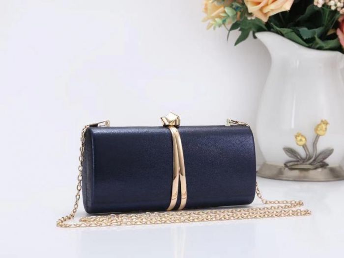 RZ1893 Elegant Clutch Handbag With Front Metal Strap Detail