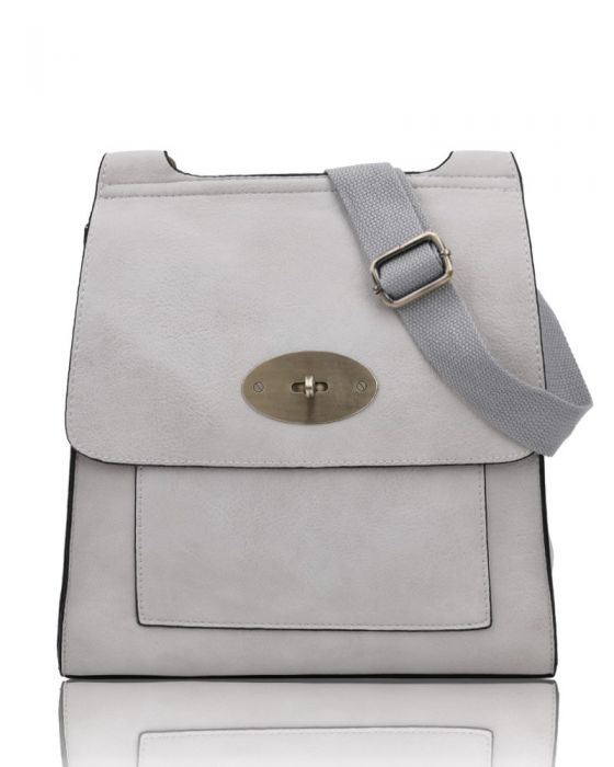 RB15113 Flap Over Messenger Bag With Metal Clasp