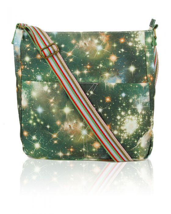 RF13001-ES Milky Way Print Canvas Cross-Body Bag