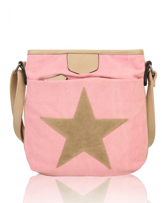RX160431 Canvas Star Patterned Cross-Body Bag