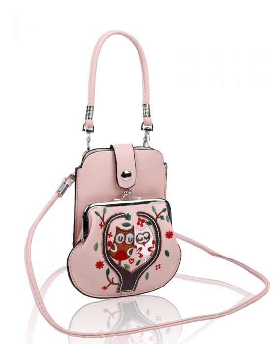 AF007 Owl Patterned Mobile Phone Pouch Purse Bag