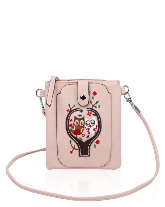 F004 Owl Patterned Mobile Phone Purse Pouch