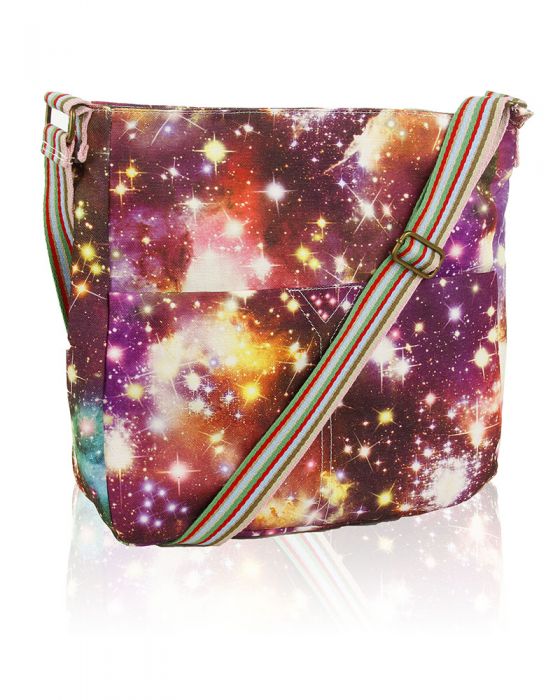 RF13001-ES Milky Way Print Canvas Cross-Body Bag