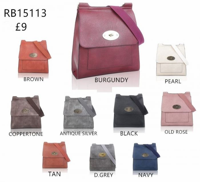 RB15113 Flap Over Messenger Bag With Metal Clasp