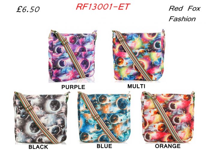 RF13001-ET Planet Print Canvas Cross-Body Bag