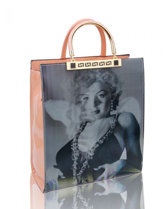 RJ160501-M Monroe 3D Print Top-Handle Handbag