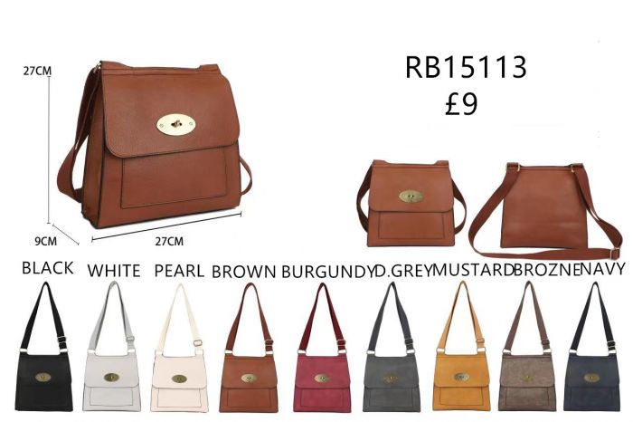RB15113 Flap Over Messenger Bag With Metal Clasp