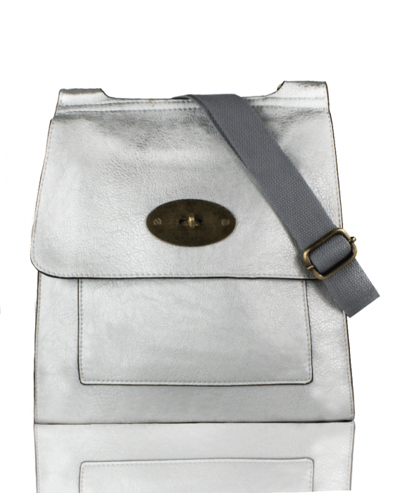 RB15113 Flap Over Messenger Bag With Metal Clasp
