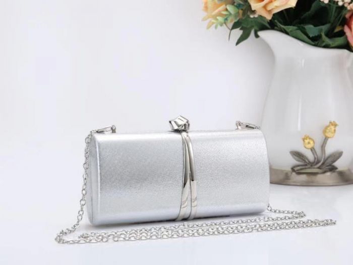 RZ1893 Elegant Clutch Handbag With Front Metal Strap Detail