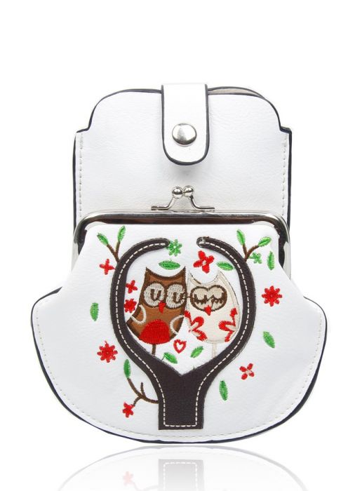 AF007 Owl Patterned Mobile Phone Pouch Purse Bag