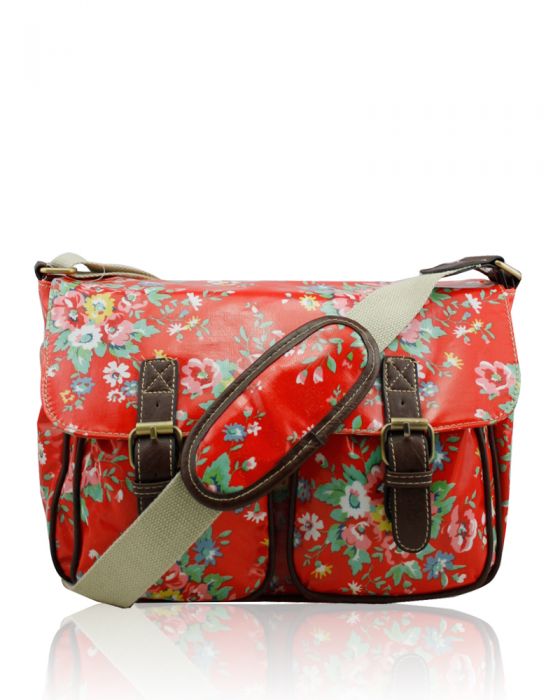 H6072-F Floral Print Waterproof Satchel Bag