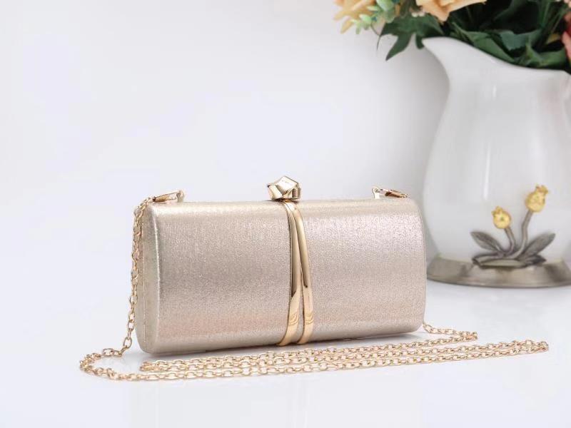 RZ1893  Elegant Clutch Handbag With Front Metal Strap Detail
