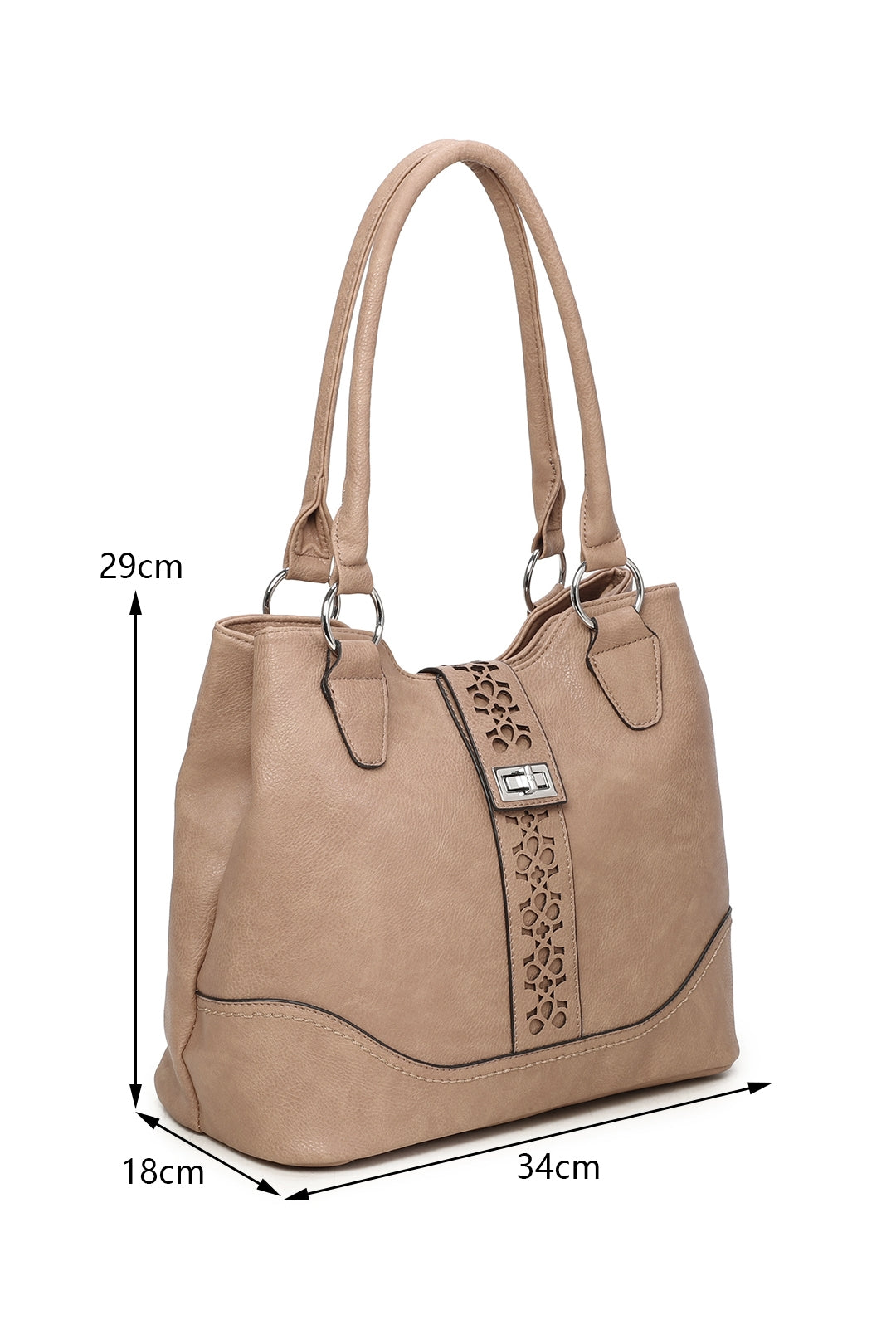 RS14106  Cut-Out Patterned Flap Over Strap Shoulder Bag