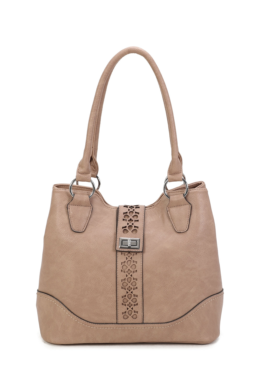 RS14106  Cut-Out Patterned Flap Over Strap Shoulder Bag