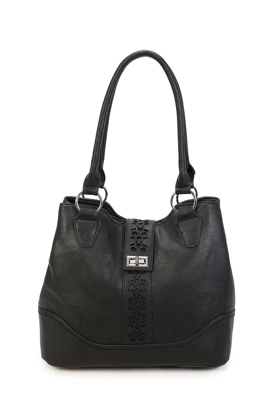 RS14106  Cut-Out Patterned Flap Over Strap Shoulder Bag