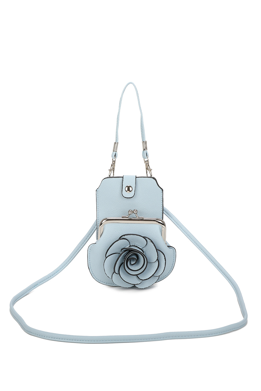 AF006  3D Rose Floral Patterned Mobile Phone Pouch Purse Bag