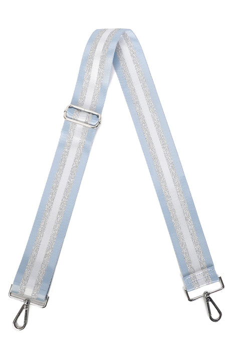 E-Crossbbody Strap Silver Sparkle Stripe
