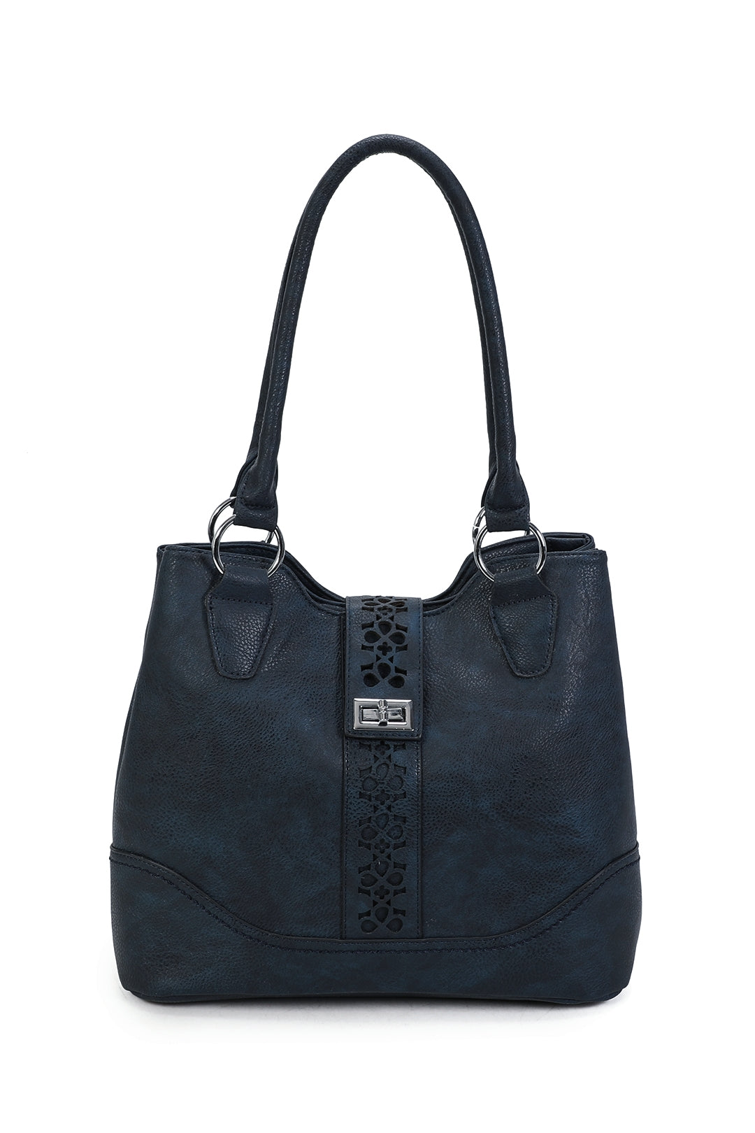 RS14106  Cut-Out Patterned Flap Over Strap Shoulder Bag
