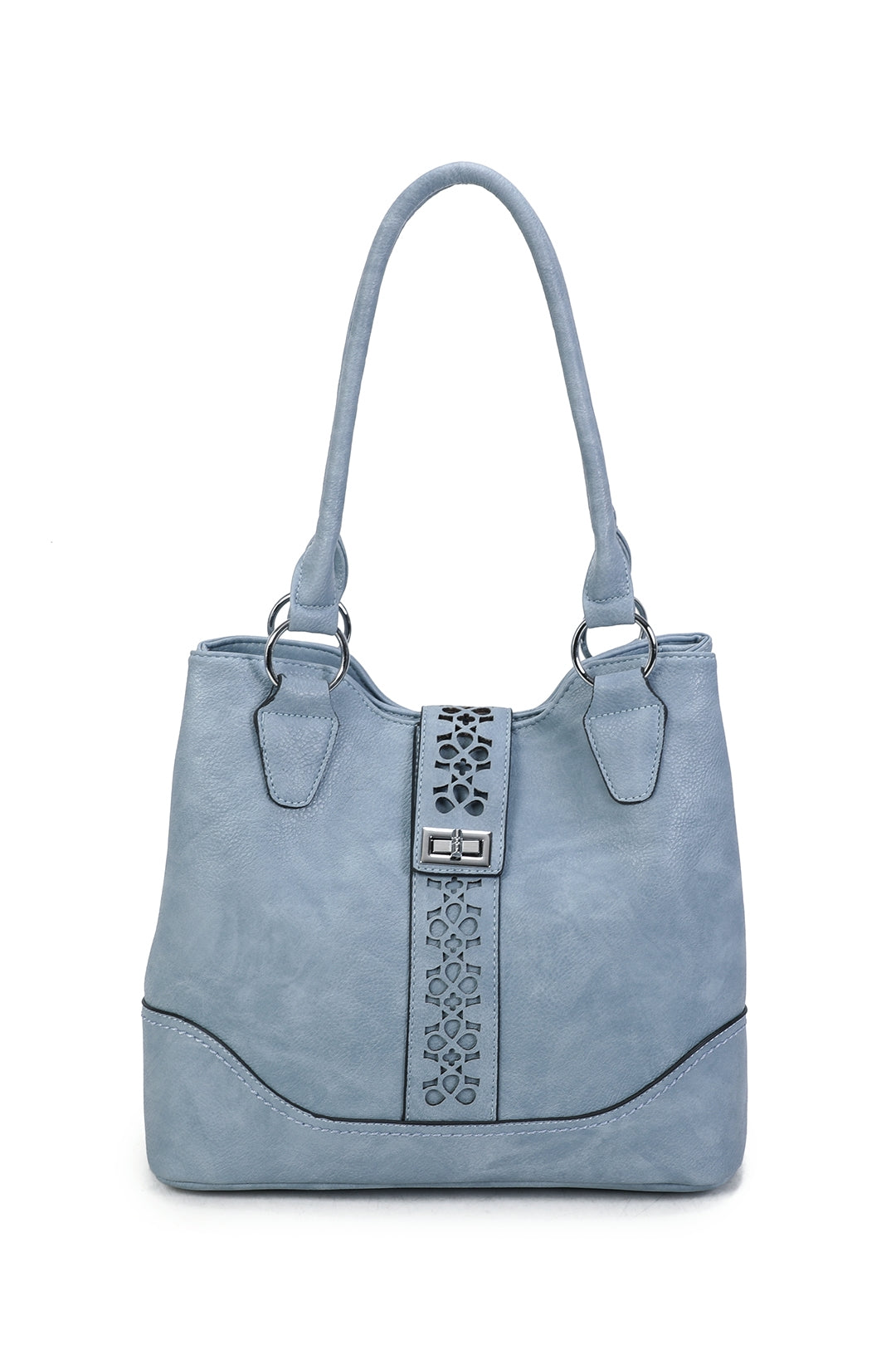 RS14106  Cut-Out Patterned Flap Over Strap Shoulder Bag