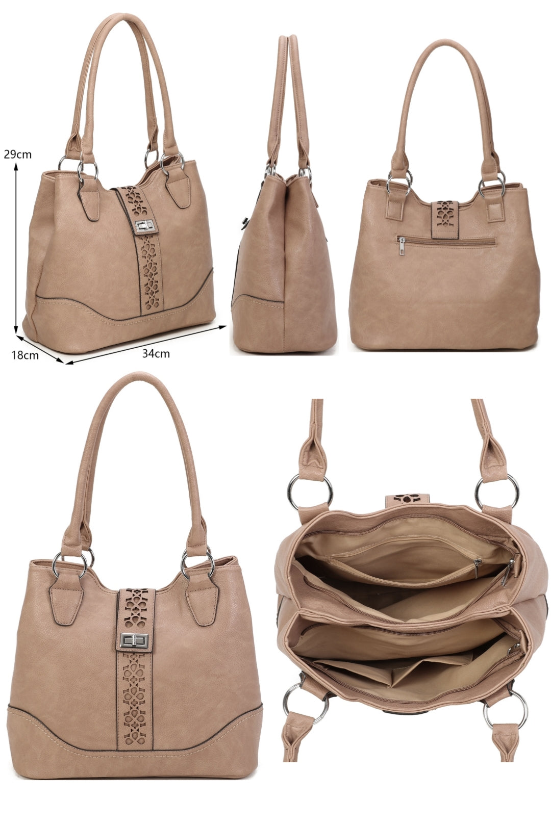 RS14106  Cut-Out Patterned Flap Over Strap Shoulder Bag