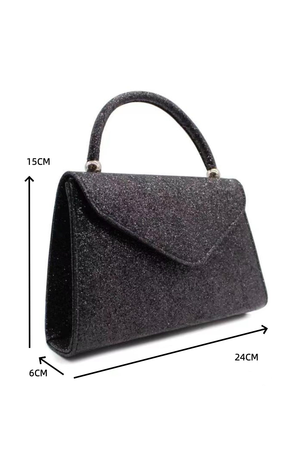 RC2101 Glitter covered single handle clutch bag