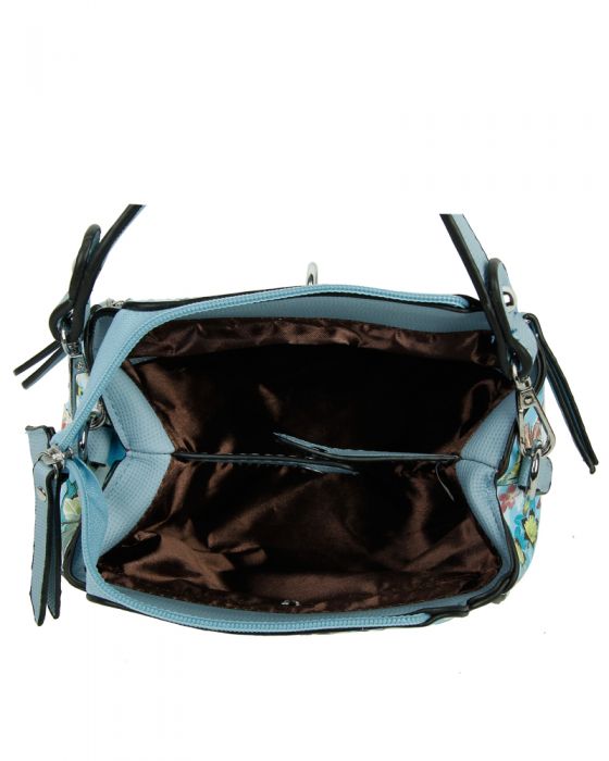 RB170854 2IN1  Belt Details Top-Handle Bag Purse Set