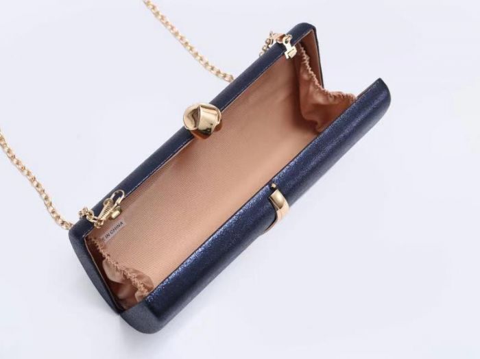 RZ1893  Elegant Clutch Handbag With Front Metal Strap Detail