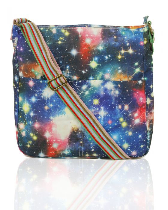 RF13001-ES Milky Way Print Canvas Cross-Body Bag
