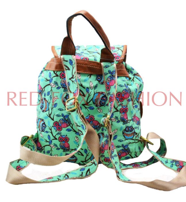 X2428B-OWL4  Print Backpack Rucksack Bag