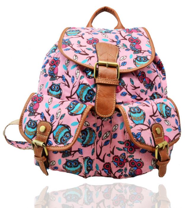 X2428B-OWL4  Print Backpack Rucksack Bag