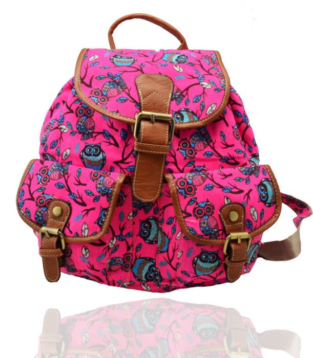 X2428B-OWL4  Print Backpack Rucksack Bag