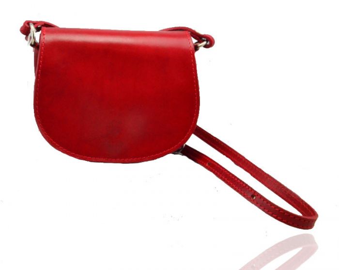 V0027 Small Leather Saddle shoulder bag 2 compartments