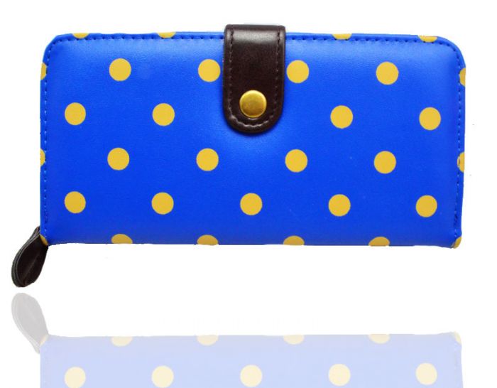 K2-PUS PU Spotty Polka Dot Long bifold purse wallet